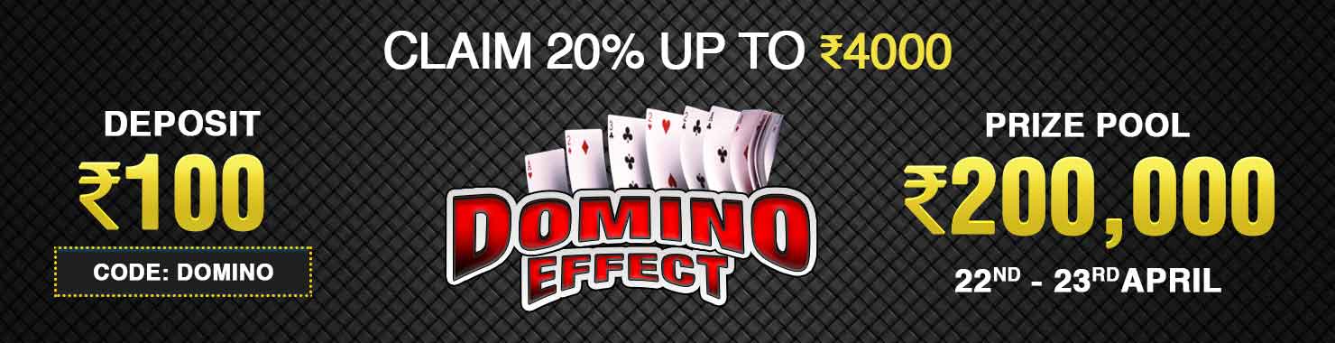 Domino Effect Deposit And GamePlay Cashback Contest