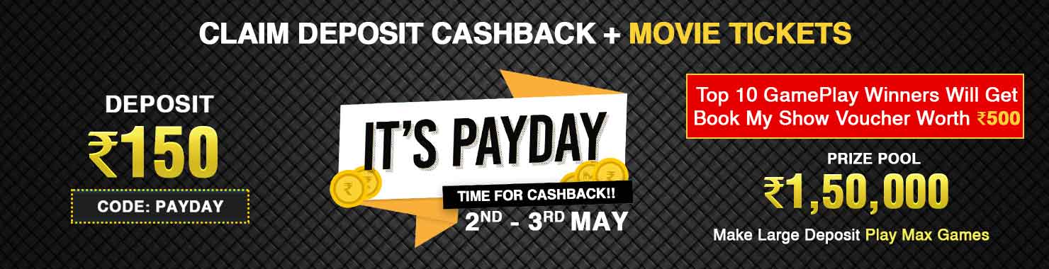 Payday Deposit And GamePlay Cashback Contest