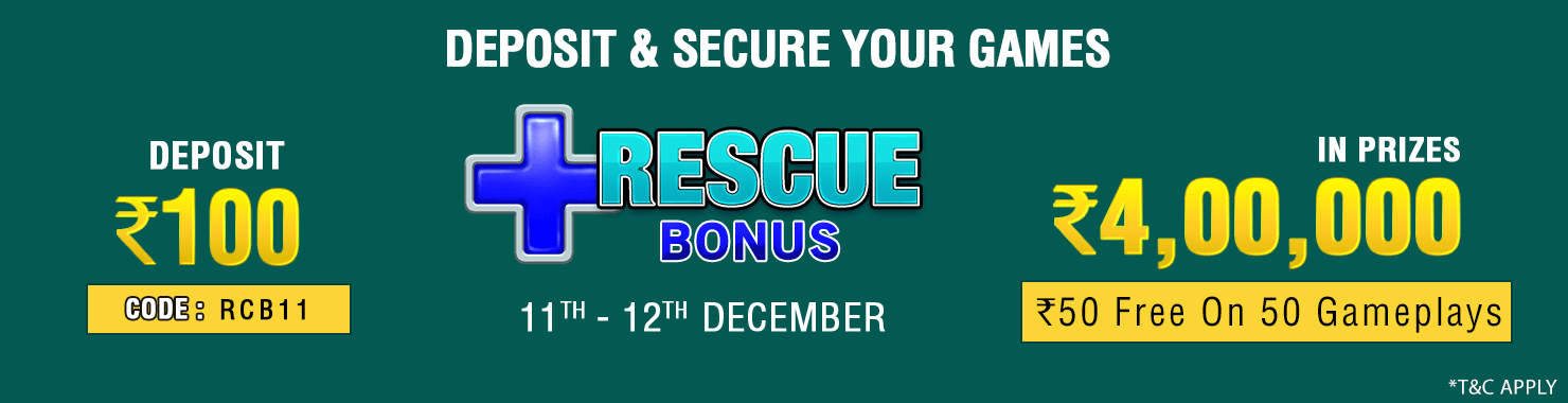Rescue Bonus Deposit Cashback Contest