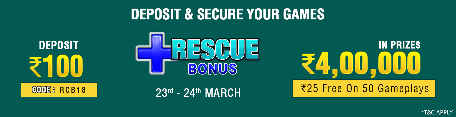 Rescue Bonus Deposit Cashback Contest